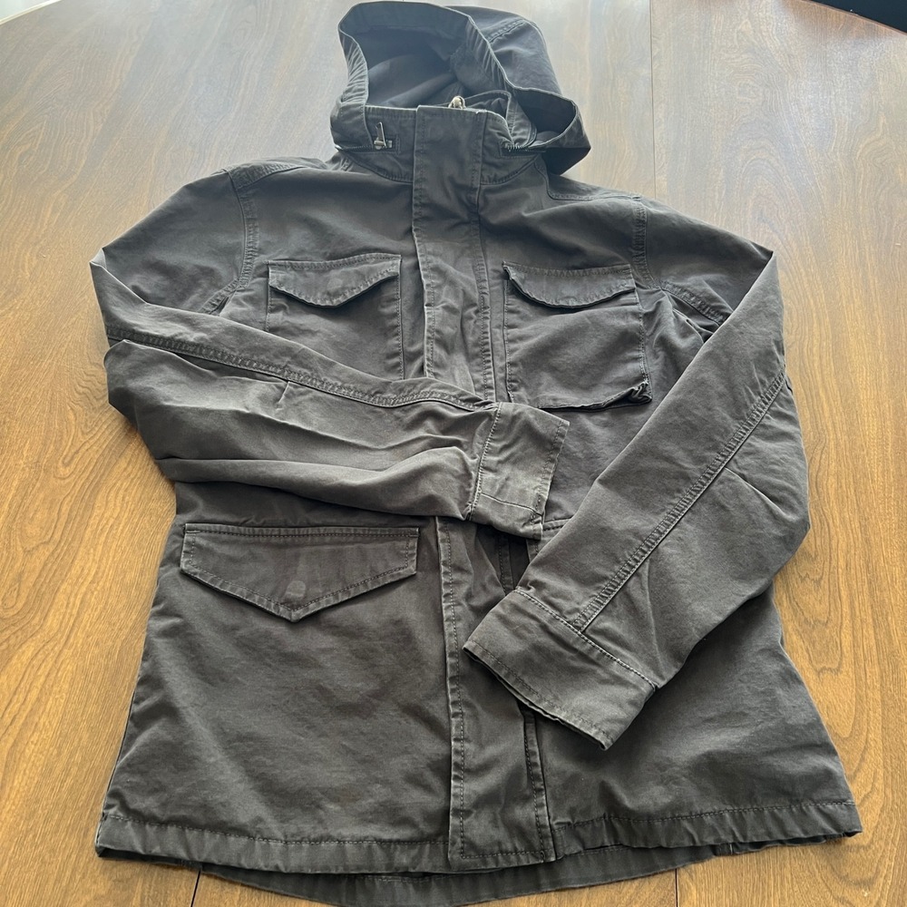 Lucky Brand M-65 Field Work Jacket Mens M Gray Type L-54C Hooded Gorpcore